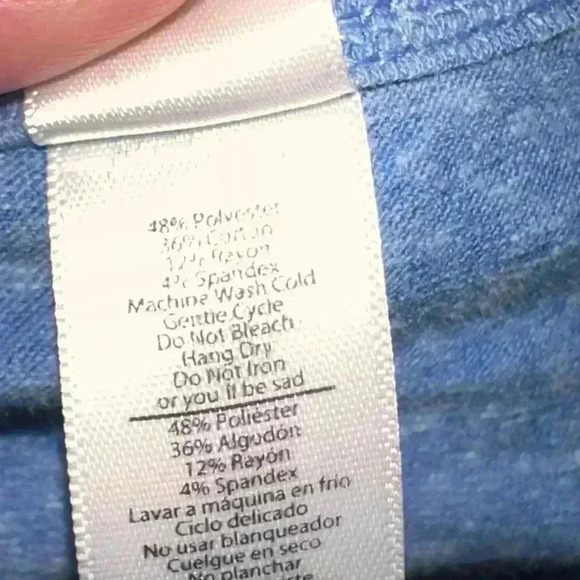 Beautiful medium heather blue long sleeve Lynnae t shirt. NWT. Soft cotton feel! - Picture 5 of 8